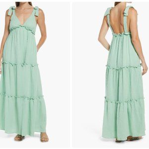 Nordstrom BTFL-life Tie Shoulder Tiered Maxi Dress